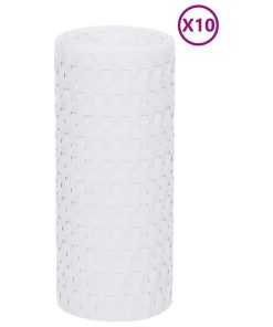 Schermi Da Balcone 10 Pz Bianchi 255x19 Cm In Polyrattan