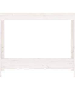 Banco Da Lavoro Bianco 110x50x80 Cm In Legno Massello Di Pino