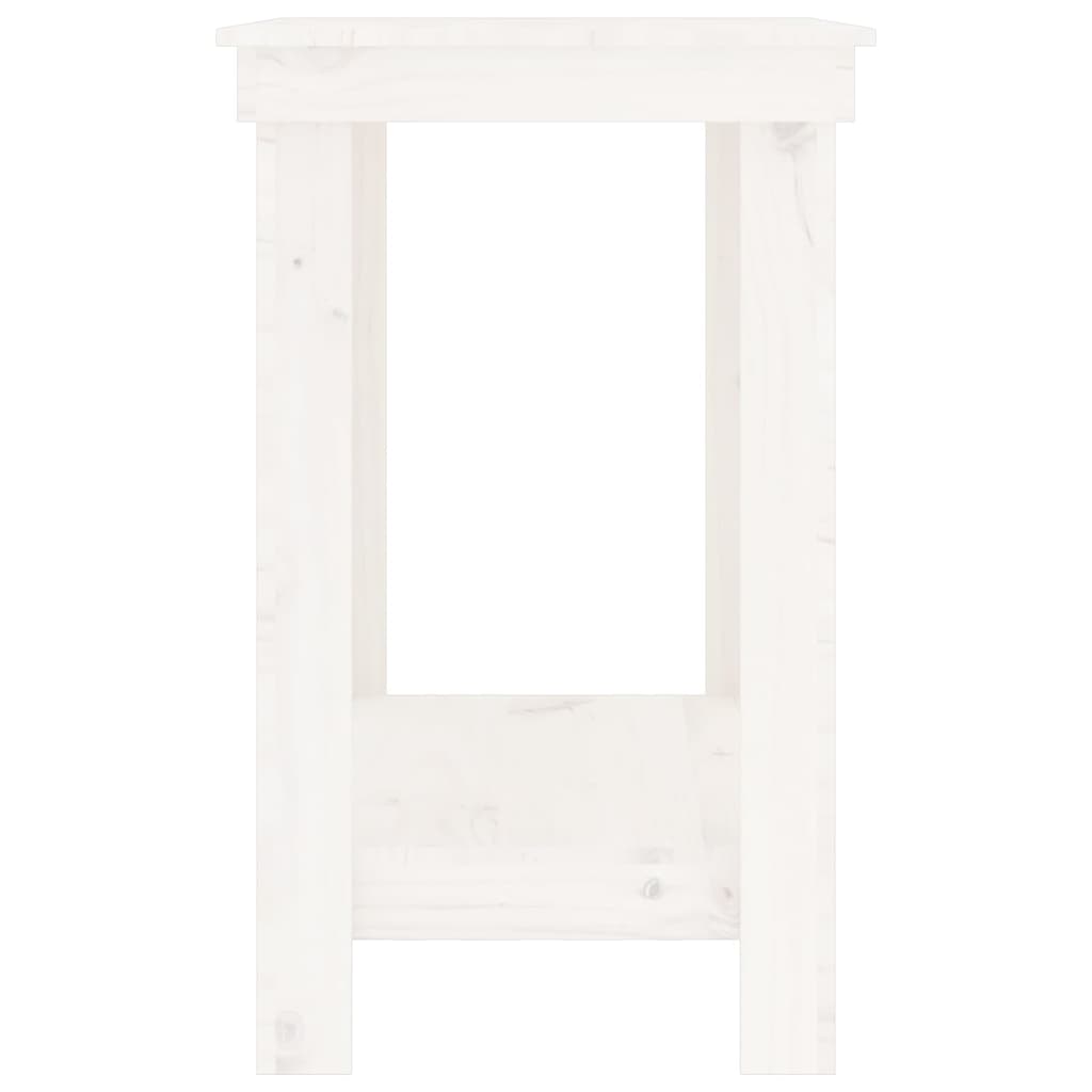 Banco Da Lavoro Bianco 110x50x80 Cm In Legno Massello Di Pino - Image 4