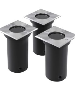 Faretti A Incasso Per Esterno Set 3 Pz Quadrati