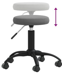 Sgabello Da Massaggio In Velluto Grigio Scuro