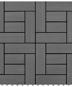 Set 11 Piastrelle In Wpc 30 X 30 Cm 1 Mq Grigio