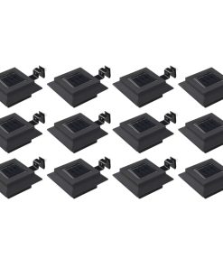 Lampade Solari Da Esterno 12 Pz Led Quadrate 12 Cm Nere