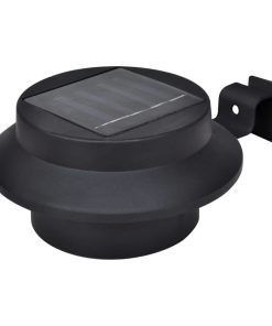 Lampade Solari Da Esterno Per Recinzioni 12 Pz Led Nero