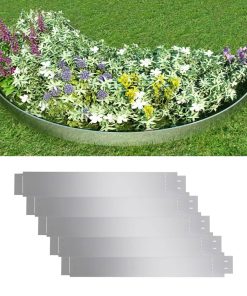 Set 5 Pz Bordo Prato Flessibile In Acciaio Galvanizzato 100 X 14 cm