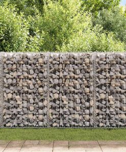 Cesto Gabbione Con Coperchio In Filo Zincato 100 X 50 X 30 cm