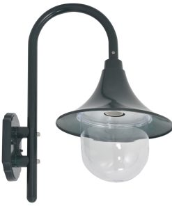Lampada Da Parete Da Giardino E27 42 Cm Alluminio Verde Scuro