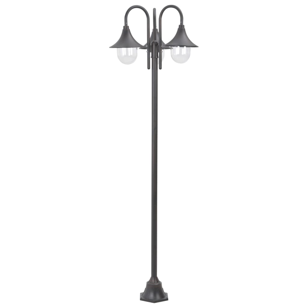 Lampione Da Giardino E27 220 Cm Alluminio 3 Lampade Bronzo - Image 3