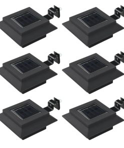 Lampade Solari Da Esterni 6 Pz A Led Quadrate 12 Cm Nero