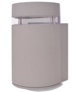 Luce Da Parete Per Esterno SemI-Cilindrica In Alluminio Grigio