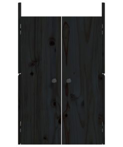 Ante Da Cucina Da Esterno Nere 50x9x82 Cm Legno Massello Di Pino