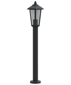 Lampada Da Terra Per Esterni Nera 80 Cm In Acciaio Inox