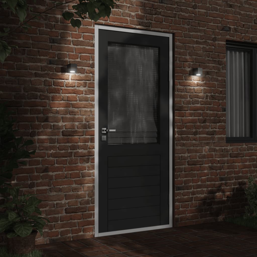 Applique Da Parete Per Esterni 2 Pz Nere Alluminio Pressofuso