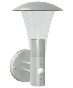 Applique Per Esterno Con Sensore Argento In Acciaio Inox