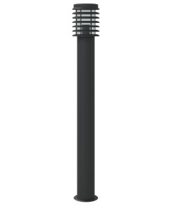 Lampade Da Terra Per Esterni 3 Pz Nere 110 Cm In Acciaio Inox