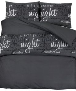 Set Copripiumino Nero 225x220 Cm In Cotone