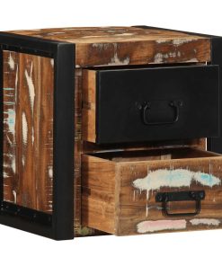 Comodini 2 Pz Multicolore 40x35x40cm In Legno Massello Recupero