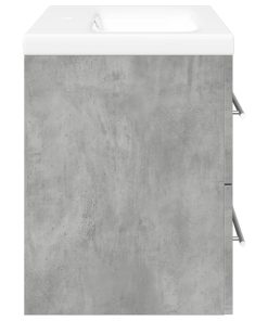 Set Mobili Da Bagno 2 Pz Grigio Cemento In Legno Multistrato