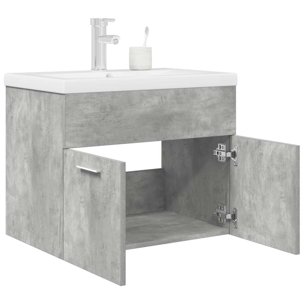 Mobile Da Bagno Con Lavabo Integrato E Rubinetto Grigio Cemento - Image 2