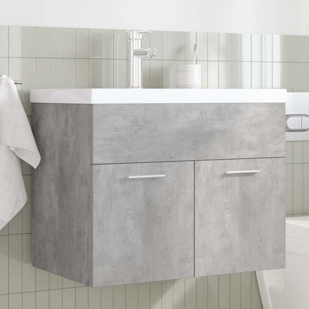 Mobile Da Bagno Con Lavabo Integrato E Rubinetto Grigio Cemento - Image 6