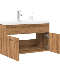 Set Mobili Da Bagno 2 Pz Rovere Artigianale Legno Multistrato