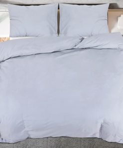 Set Copripiumino Grigio 140x200 Cm In Microfibra Leggera