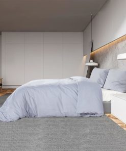Set Copripiumino Grigio 155x220 Cm In Microfibra Leggera