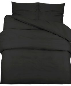Set Copripiumino Nero 225x220 Cm In Microfibra Leggera