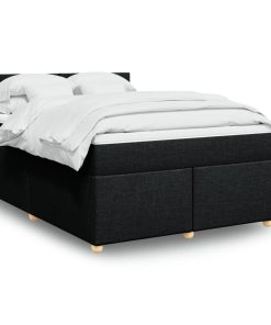Giroletto A Molle Con Materasso Nero 160x200 Cm In Tessuto