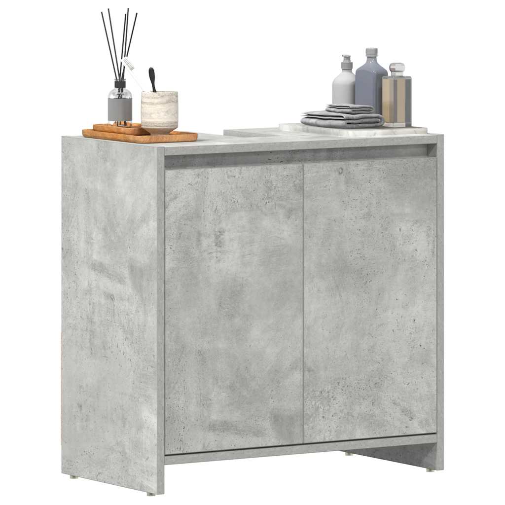 Mobile Da Bagno Grigio Cemento 60x33x61 Cm In Legno Multistrato - Image 2
