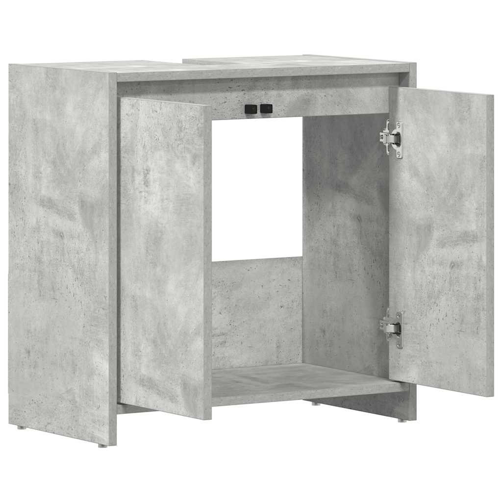 Mobile Da Bagno Grigio Cemento 60x33x61 Cm In Legno Multistrato - Image 3