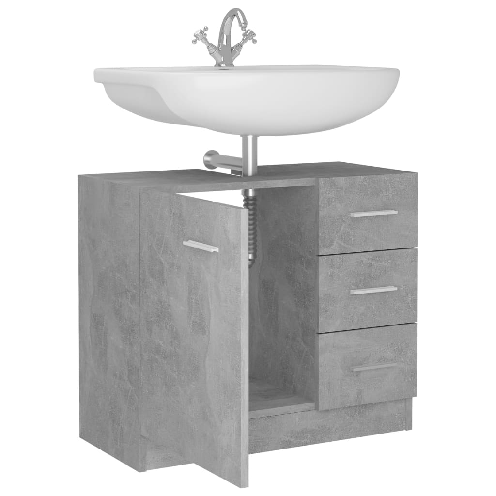 Mobile Sottolavabo Grigio Cemento 63x30x54 Cm Legno Multistrato - Image 5