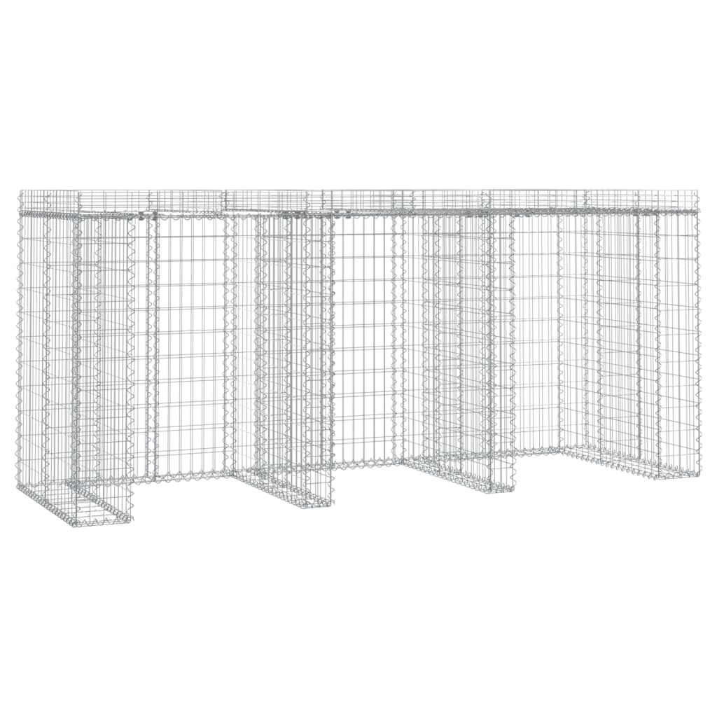 Parete Gabbioni Bidone Spazzatura 270x91x120 Cm Ferro Zincato - Image 5