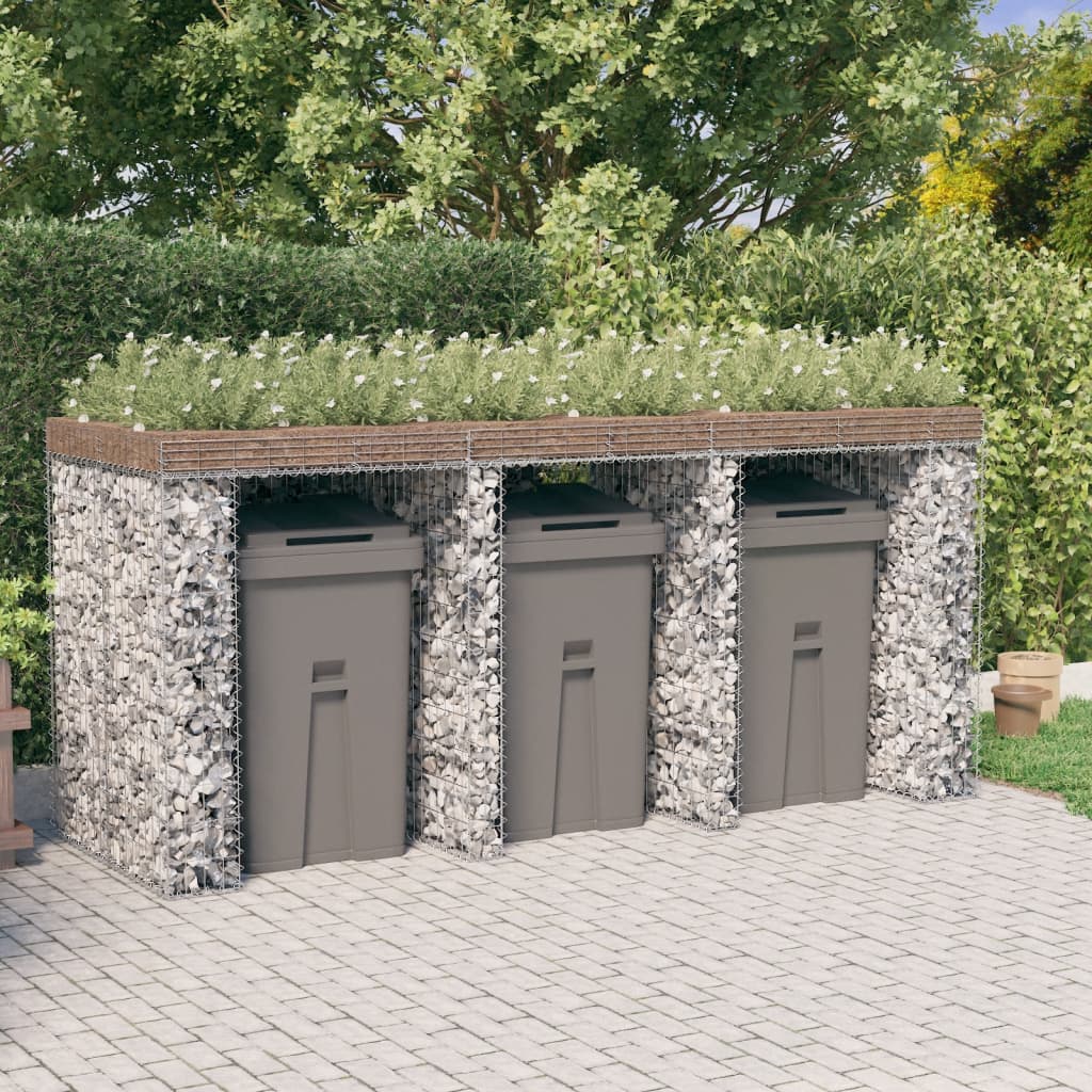 Parete Gabbioni Bidone Spazzatura 270x91x120 Cm Ferro Zincato - Image 4