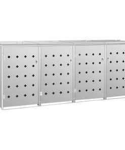 Copribidone Per Spazzatura Quadruplo 240 L In Acciaio Inox