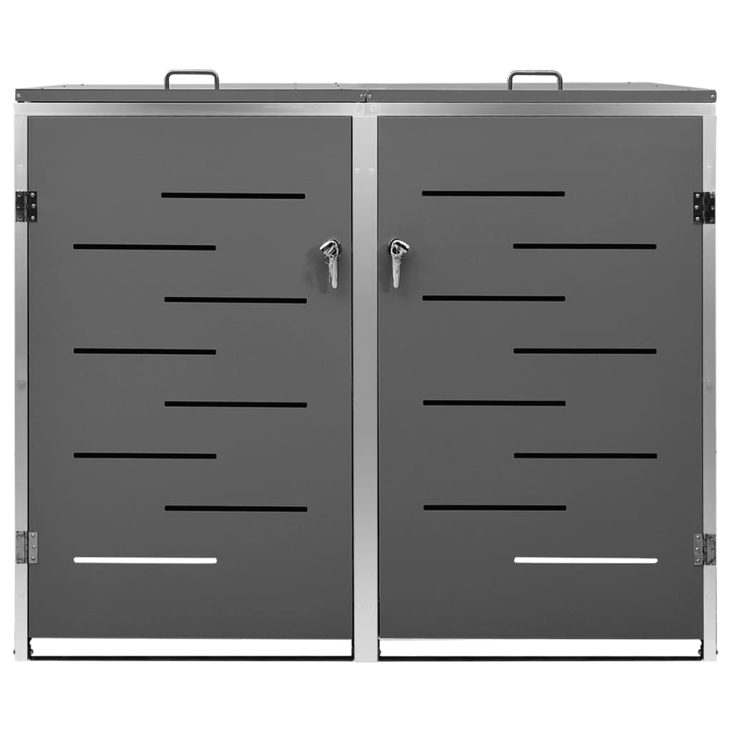 Copri Bidoni Pattumiera Doppia 138x77,5x112,5 Cm Acciaio Inox - Image 4