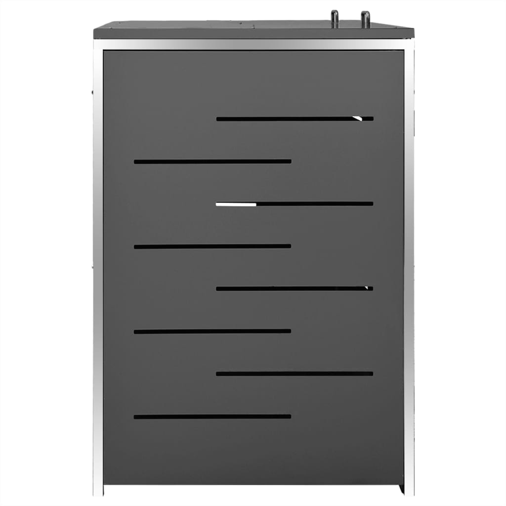 Copri Bidoni Pattumiera Doppia 138x77,5x112,5 Cm Acciaio Inox