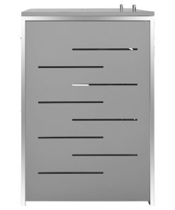 Copri Bidoni Pattumiera Doppia 138x77,5x112,5 Cm Acciaio Inox