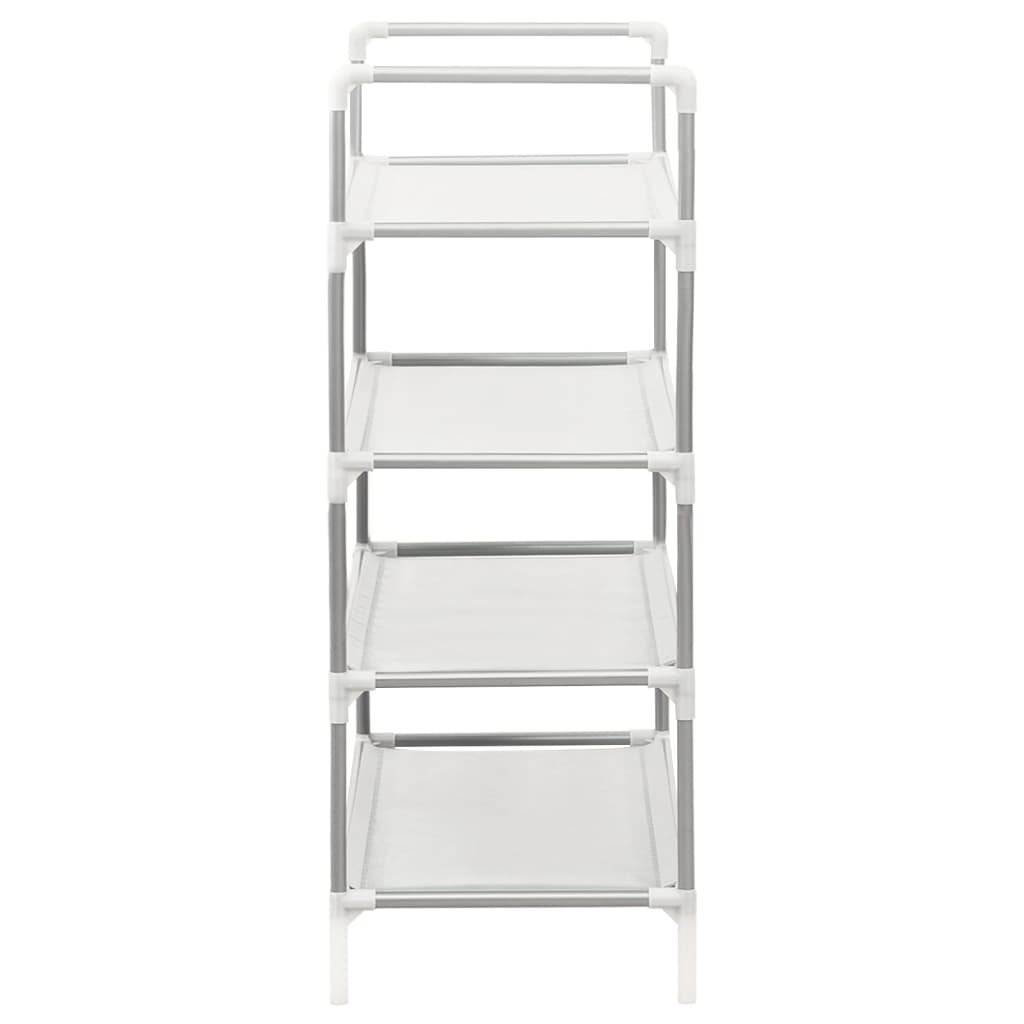 Scarpiera Con 4 Ripiani Metallo E Tessuto Non Tessuto Argento - Image 4