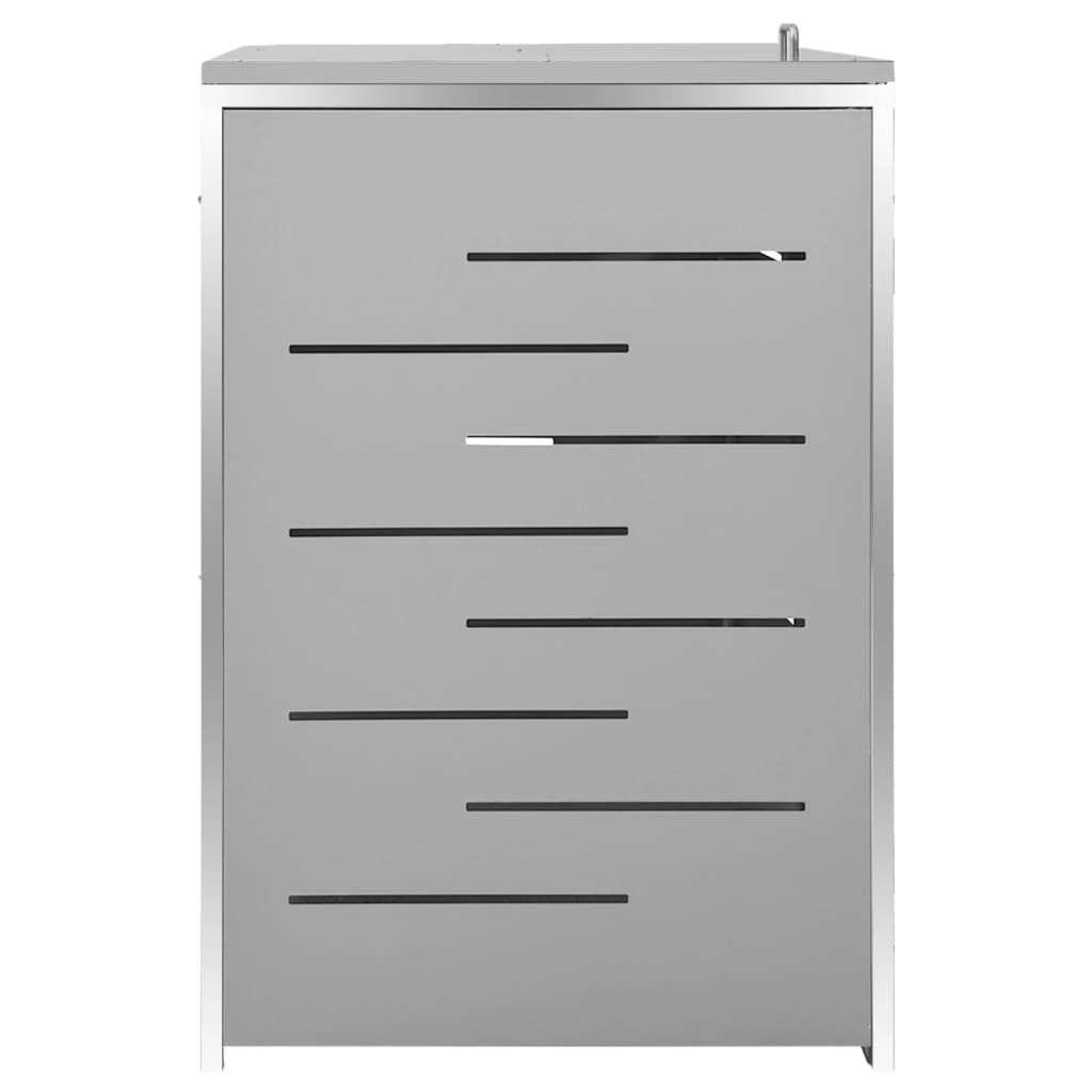 Copri Bidoni Pattume Quadruplo 276,5x77,5x112,5 Cm Acciaio Inox - Image 5
