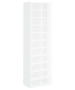 Scarpiera Bianca 54x34x183 Cm In Legno Multistrato
