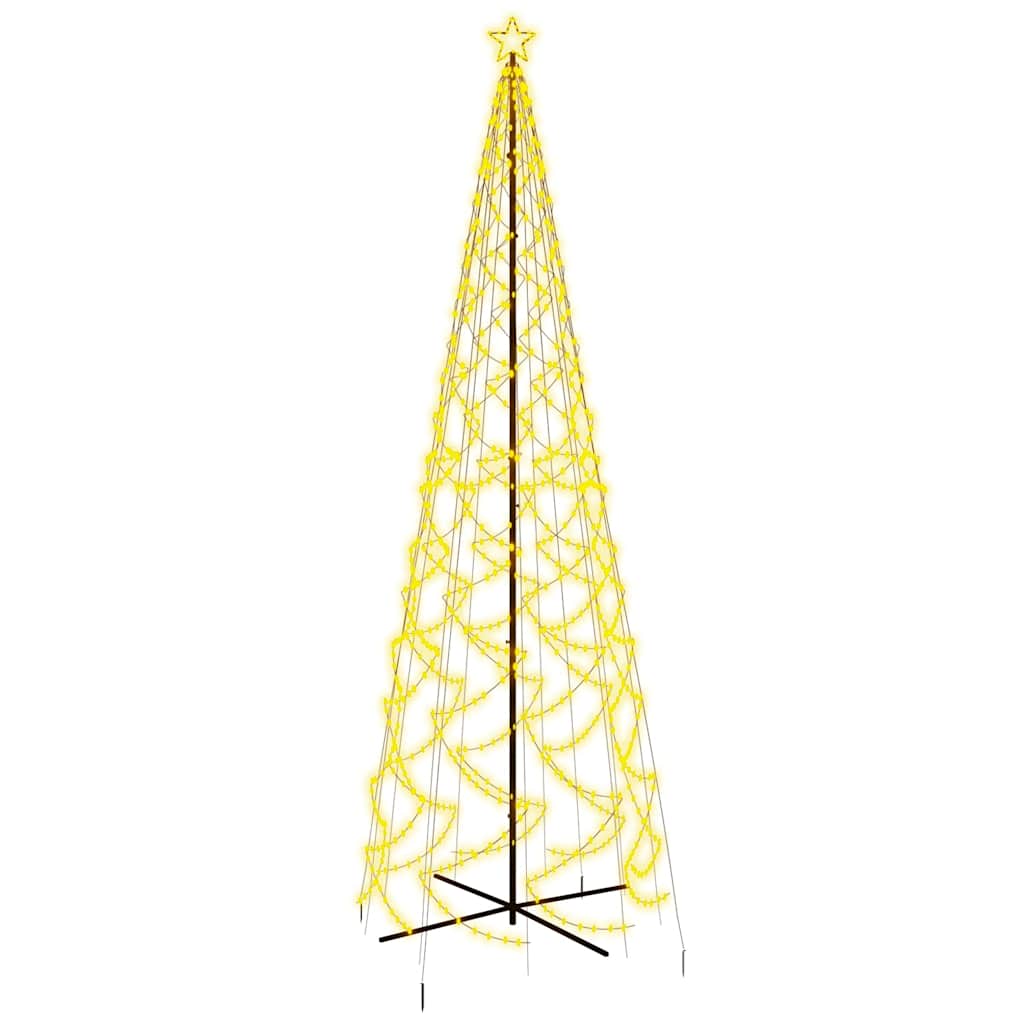 Albero Di Natale A Cono Bianco Caldo 1400 Led 160x500 cm