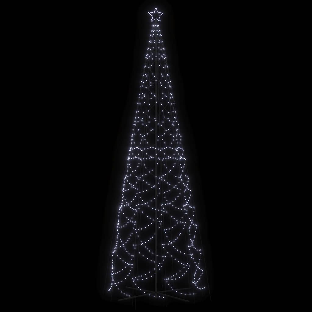 Albero Di Natale A Cono Bianco Freddo 1400 Led 160x500 cm