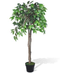 Albero Di Ficus Artificiale Con Vaso 110 cm