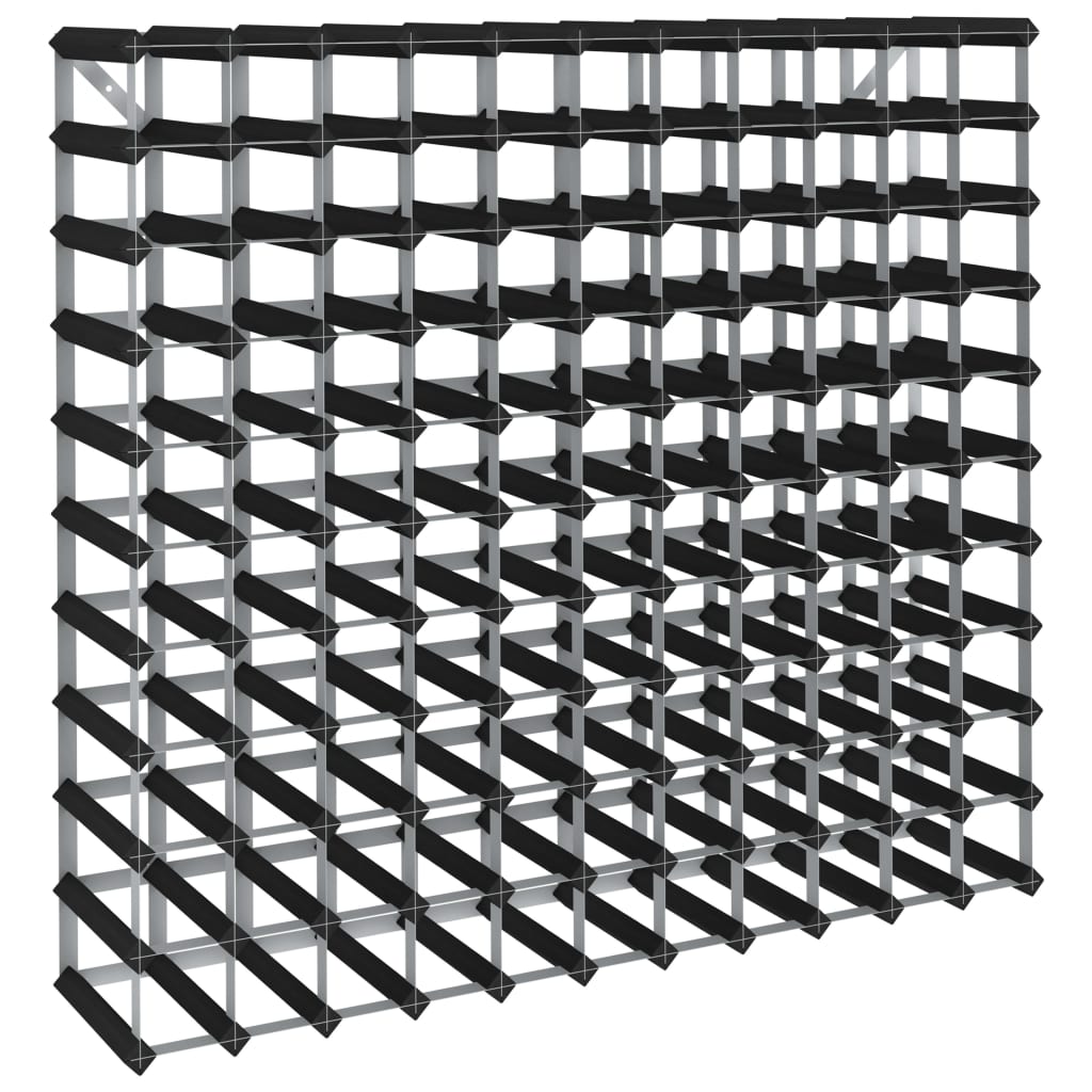Portavini Da 120 Bottiglie Nero In Legno Massello Di Pino