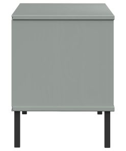 Scarpiera Gambe Metallo Grigio 106x35x45cm Legno Massello Oslo