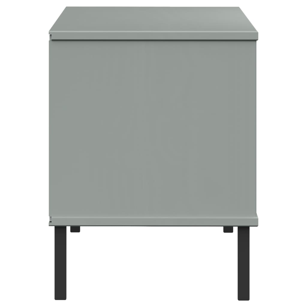 Scarpiera Gambe Metallo Grigio 106x35x45cm Legno Massello Oslo