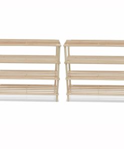 Scarpiere A 4 Livelli 2 Pz In Legno Massello Di Abete