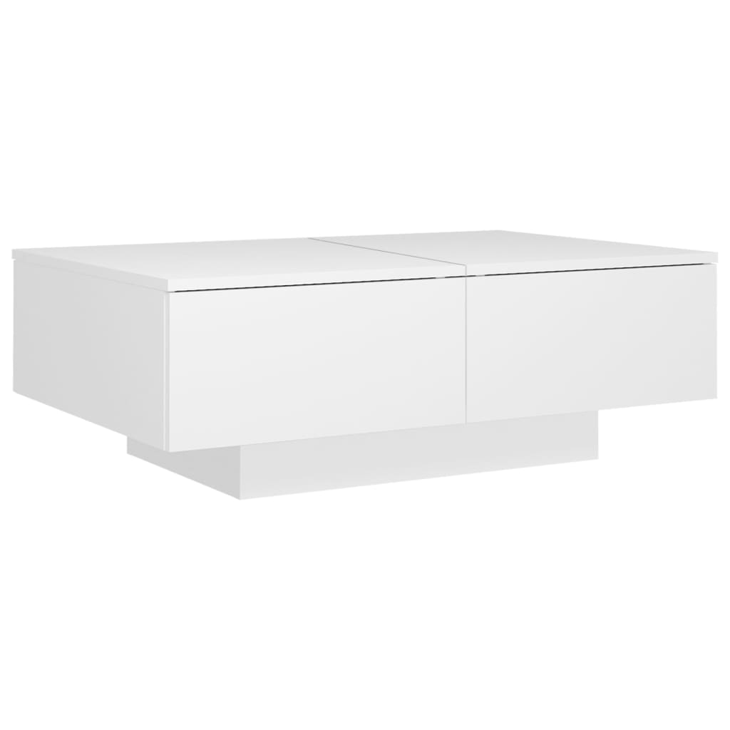 Tavolino Da Salotto Bianco 90x60x31 Cm In Legno Multistrato