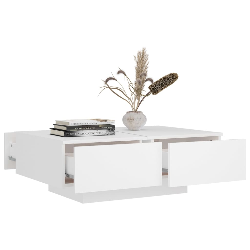 Tavolino Da Salotto Bianco 90x60x31 Cm In Legno Multistrato - Image 4